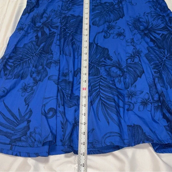 Two Palms Pacific Navy Hawaiian Long Muumuu 2X XL Vintage Cotton Aloha - Picture 6 of 7